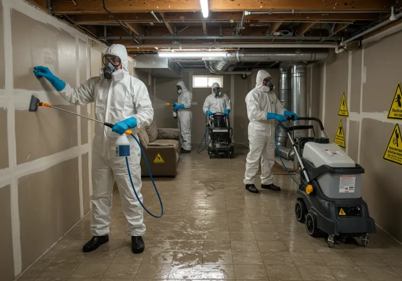 Basement Moisture Removal and Structural Drying process in Highland, MD